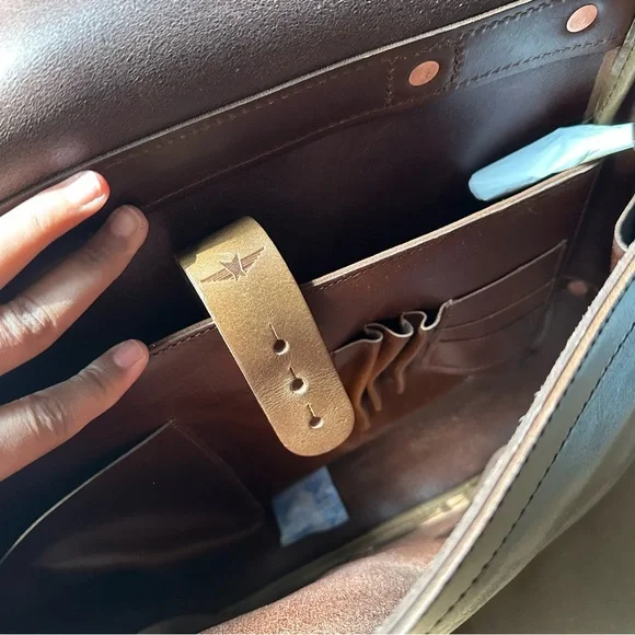 Satchel & Page Slim Italian Leather Mailbag laptop workbag luxury quality - Picture 7 of 17